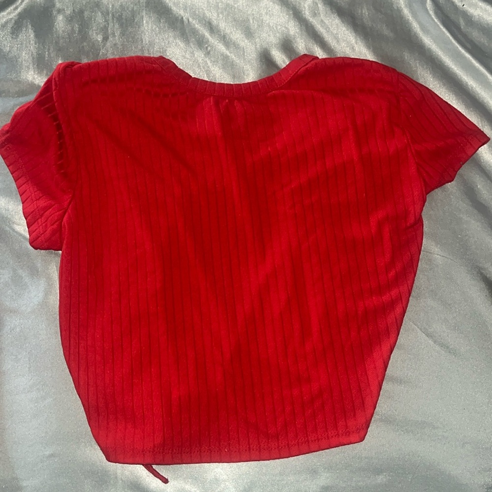 Red open back top juniors